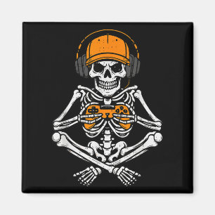 Íman Fantasia de Halloween de Esqueleto Gamer Vídeo Jog