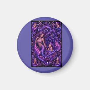 Íman Fantasia de Mermaid Violeta Duo Sonho Oceânico Art
