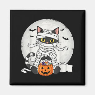 Íman Fantasia de Múmia de Gato Preto Fofa de Halloween