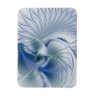 Íman Fantasia Dinâmica Tons Azuis Arte Fractal Abstrata