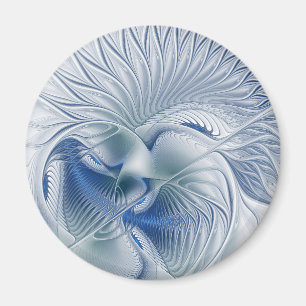 Íman Fantasia Dinâmica Tons Azuis Arte Fractal Abstrata