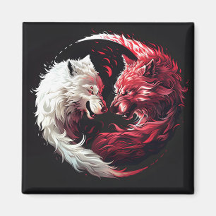 Íman Fantasia do Espírito Animal Lobo Sombra Luz