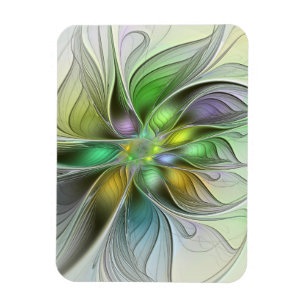 Íman Fantasia Floral Colorida Moderno Abstrato Fractal