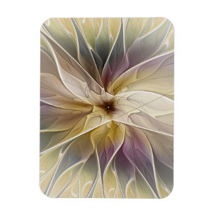 Íman Fantasia Floral, Dourada, Abstrato de Gato, Arte F