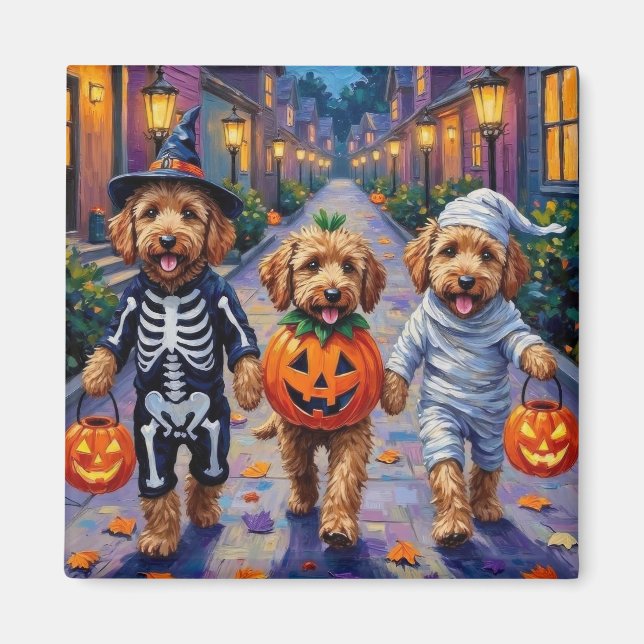 Íman Fantasias de Halloween para Goldendoodle fazer doc (Frente)