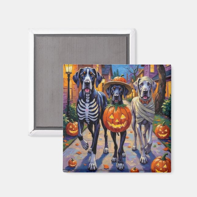 Íman Fantasias de Halloween para Great Danes em Doces o (Front/Back)