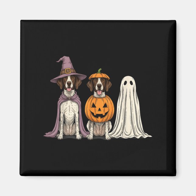 Íman Fantasma Assustador Inglês Pointer Abóbora Cachorr (Frente)