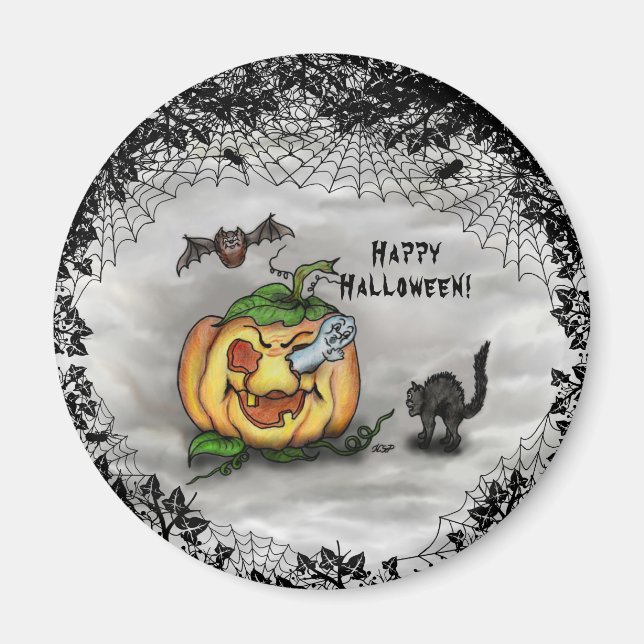 Íman Fantasma, Bat e Cat, Feliz Halloween! (Frente)
