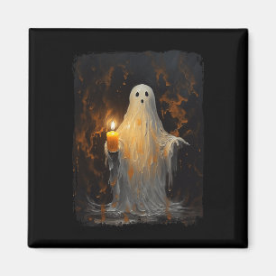 Íman Fantasma Bonito Segurando Velas Diversão Halloween