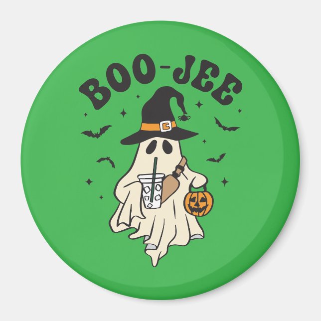 Íman Fantasma boo fofo com café gelado (Frente)