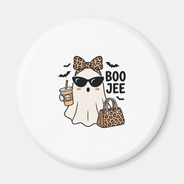 Íman Fantasma Boo Jee Halloween Arco de Leopardo Design (Frente)