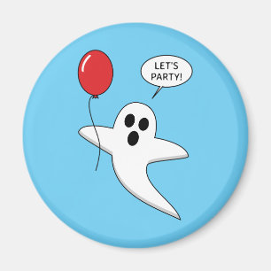 Íman Fantasma de Cartoon Bonito com Balão Vermelho