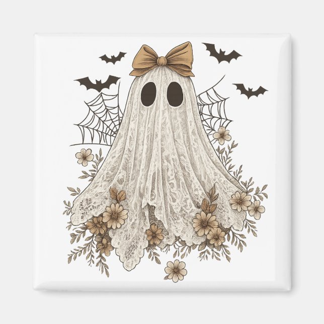 Íman Fantasma de Renda Elegante com Laço | Fantasma Flo (Frente)