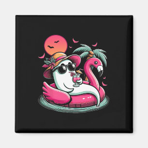 Íman Fantasma Em Lifebuoy Flamingo Num Verão De Piscina
