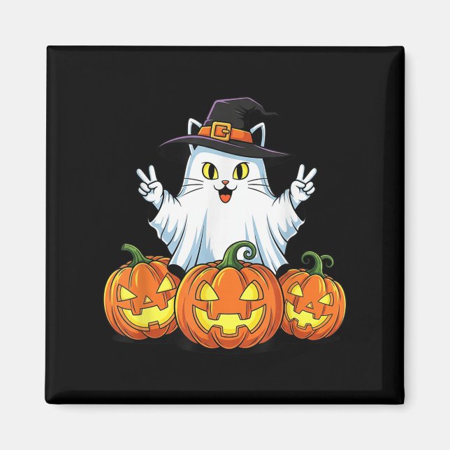 Íman Fantasma Engraçado Pumpkin Boo Halloween Crianças  (Frente)