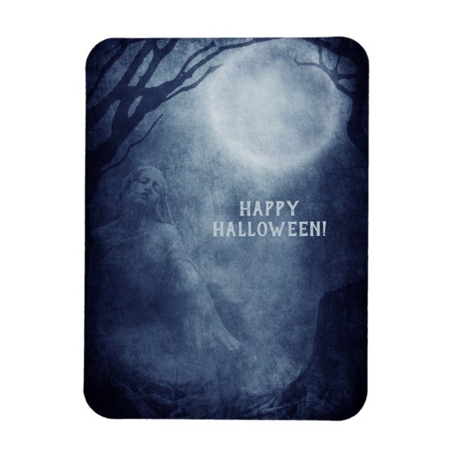 Íman Fantasma Fantástico de Halloween Lua Cheia à Noite (Vertical)