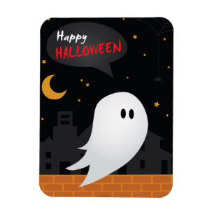 Íman Fantasma Feliz do Dia das Bruxas na cidade