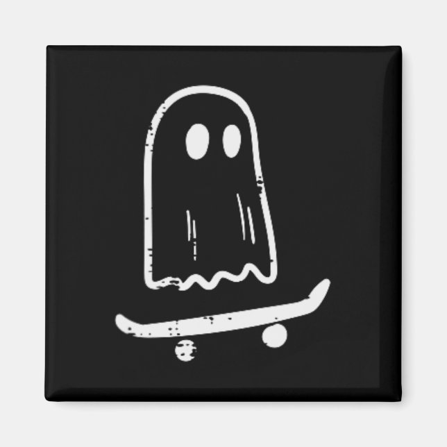 Íman Fantasma No Skateboard Retro Halloween Costume Bo (Frente)
