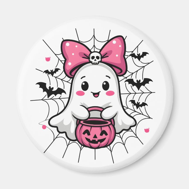 Íman Fantasma Spooky com consciência cor-de-rosa do Can (Frente)