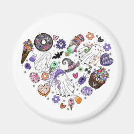 Íman Fantasmas do Halloween e forma do Coração do Pumpk