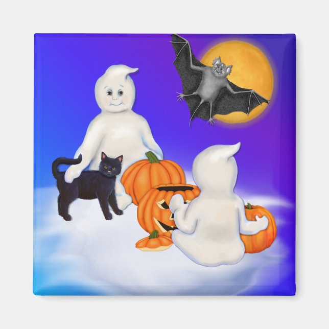 Íman Fantasmas e Amigos do Halloween (Frente)