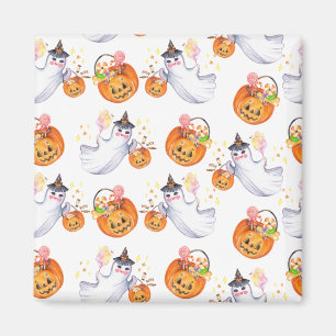 Íman Fantasmas e doces do Halloween padrão contínuo