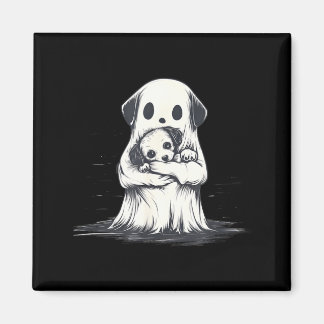 Íman Fantasmas segurando cachorrinho, fantasia engraçad