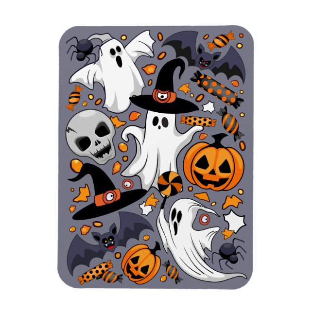 Íman Fantasmas Spooky e Monstros Cute Assustadores (Vertical)