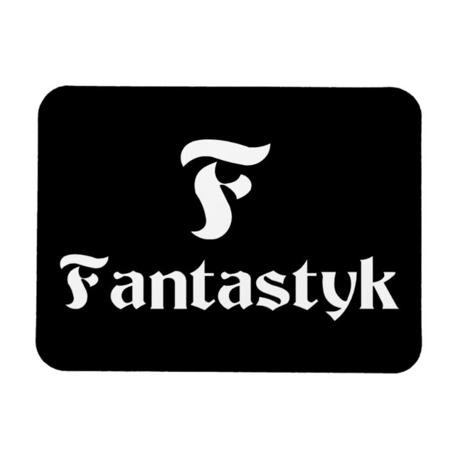 Íman Fantastyk Magnet 3"x4" branco em preto (Horizontal)