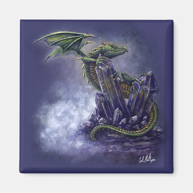 Íman Fantasy Art Crystal Dragon Magnet (Frente)