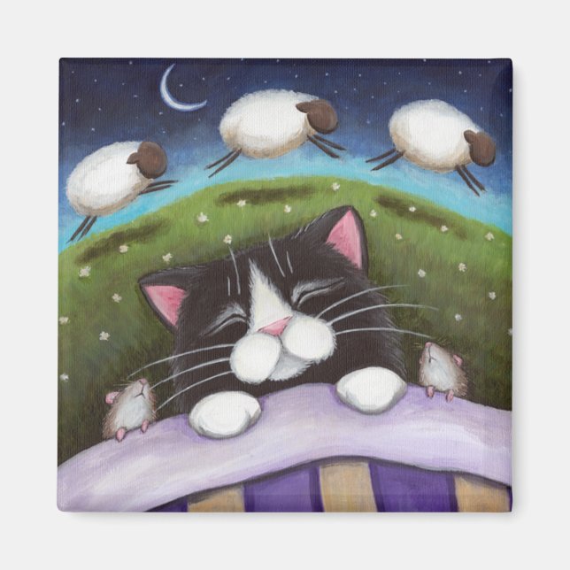Íman Fantasy Cat e Mouse Art Magnet (Frente)