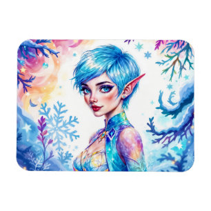 Íman Fantasy elf de gelo magia de inverno arte em floco