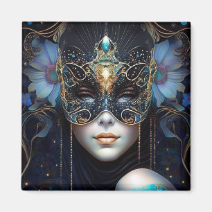 Íman Fantasy Mulher Vestindo Máscara