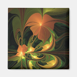Íman Fantasy Plant Abstrato Green Rust Brown Fractal