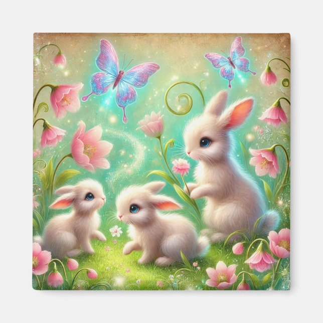 Íman Fantasy Primavera Bunny Garden (Frente)