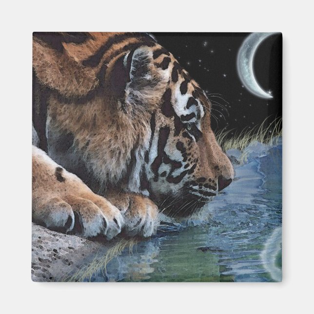 Íman Fantasy Tiger & Moon (Frente)