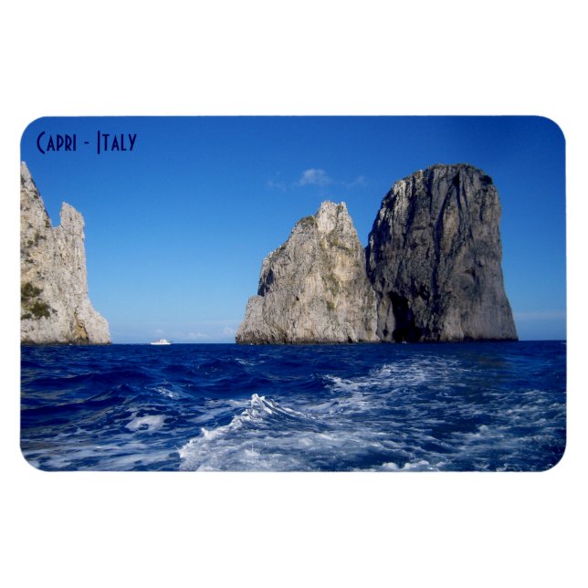 Íman Faraglioni Stacks, Ilha de Capri - Nápoles - Itáli (Horizontal)