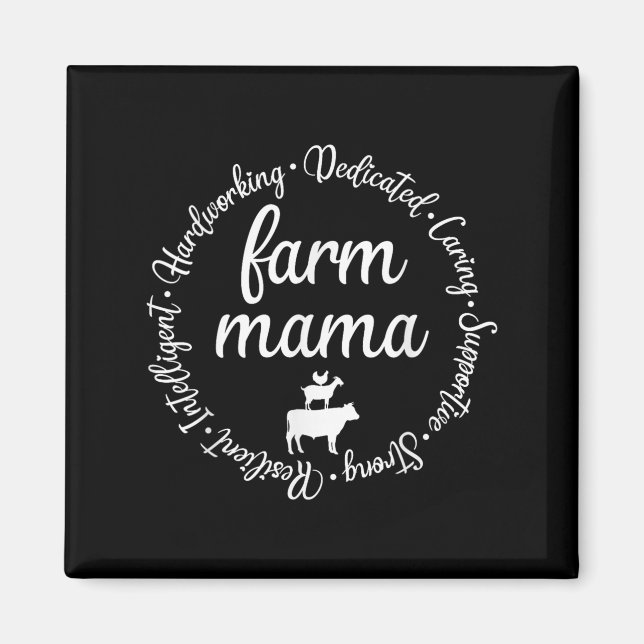 Íman Farm Mama Hardworking Dedicated Goat Chicken G Cow (Frente)