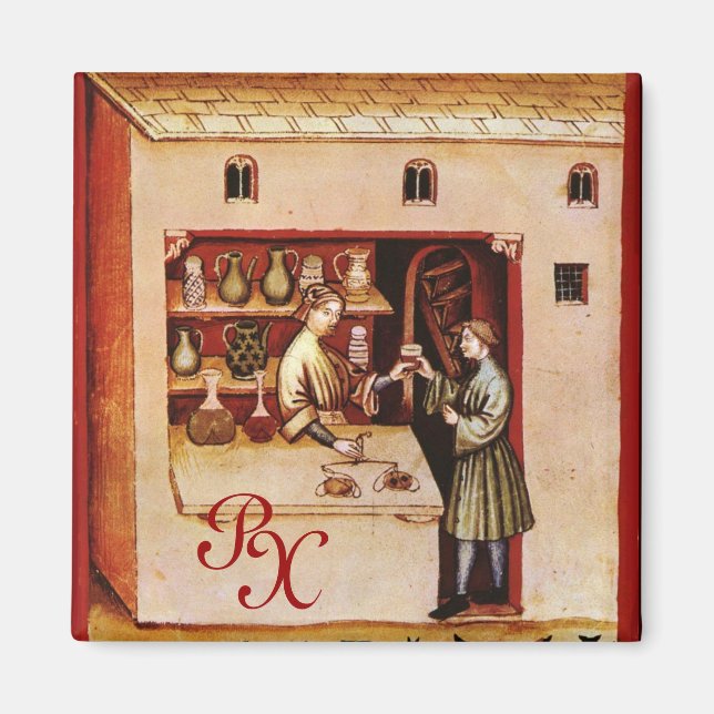 Íman FARMACÊUTICA ANTIQUICA, Fármaco, Monograma (Frente)