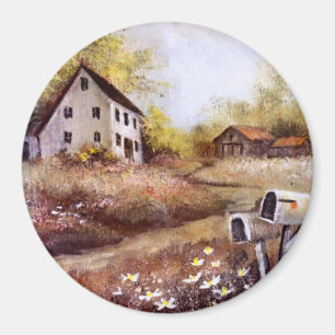Íman Farmhouse and Barn Rustic Fazenda CountryMagnet
