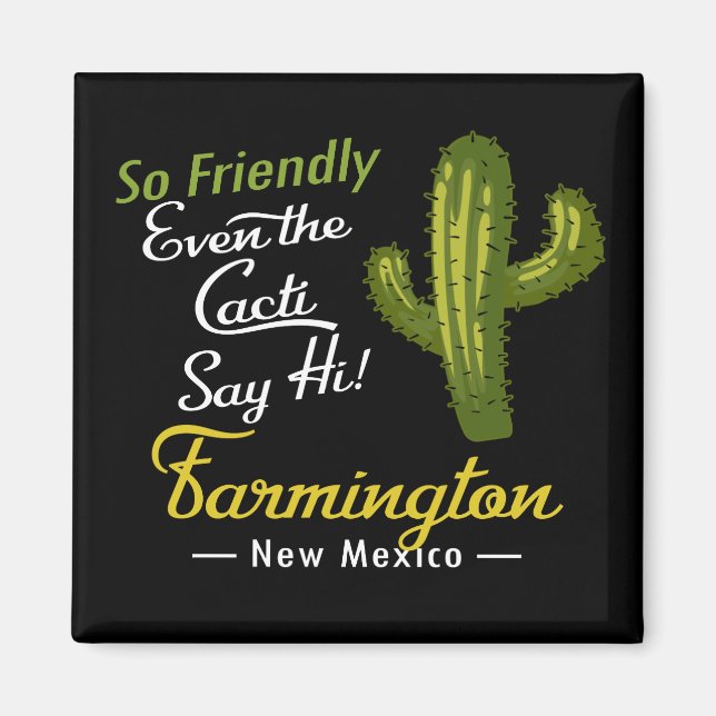 Íman Farmington Cactus Funny Retro (Frente)