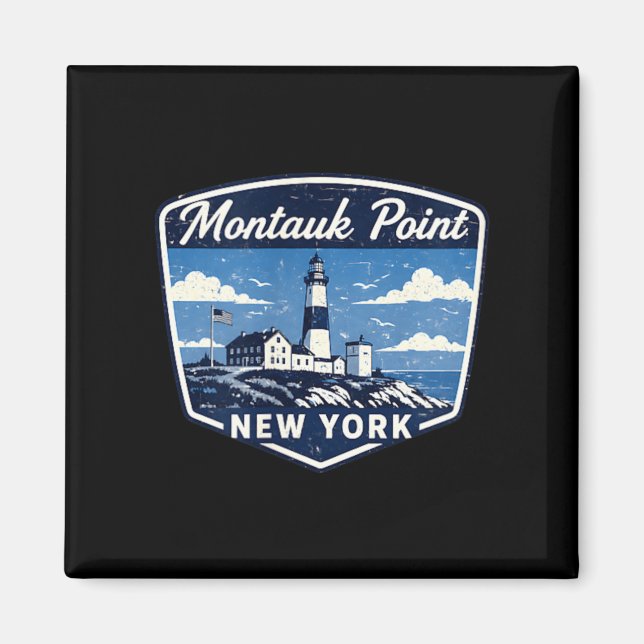 Íman Faro Montauk em Nova York Costa Oceano (Frente)