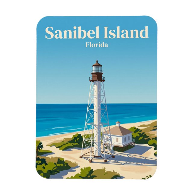 Íman Farol da Ilha de Sanibel EUA (Vertical)