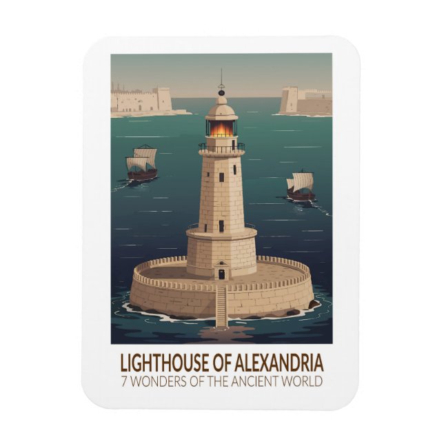 Íman Farol de Alexandria 7 Maravilhas do Mundo (Vertical)