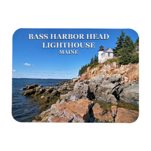Íman Farol de Cabeça de Bass Harbor, Maine Photo Magnet