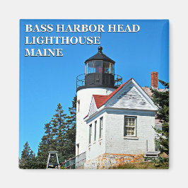 Íman Farol de Cabeça de Bass Harbor, Maine Square Magne