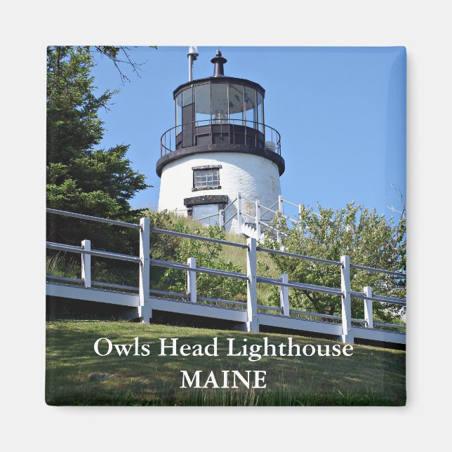 Íman Farol de Cabeça de Coruja, Maine Magnet (Frente)