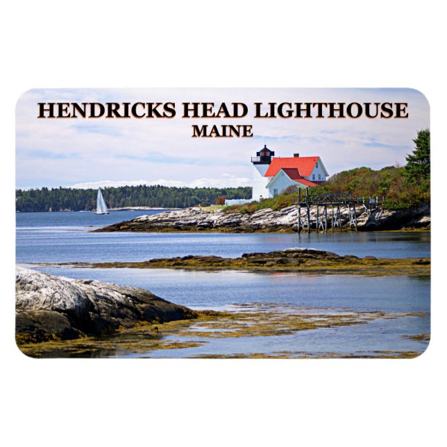 Íman Farol de Cabeça de Hendricks, Maine Flexi Magnet (Horizontal)