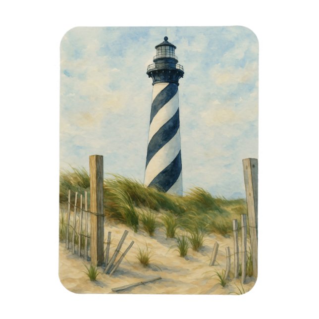 Íman Farol de Cape Hatteras em Aquarela (Vertical)