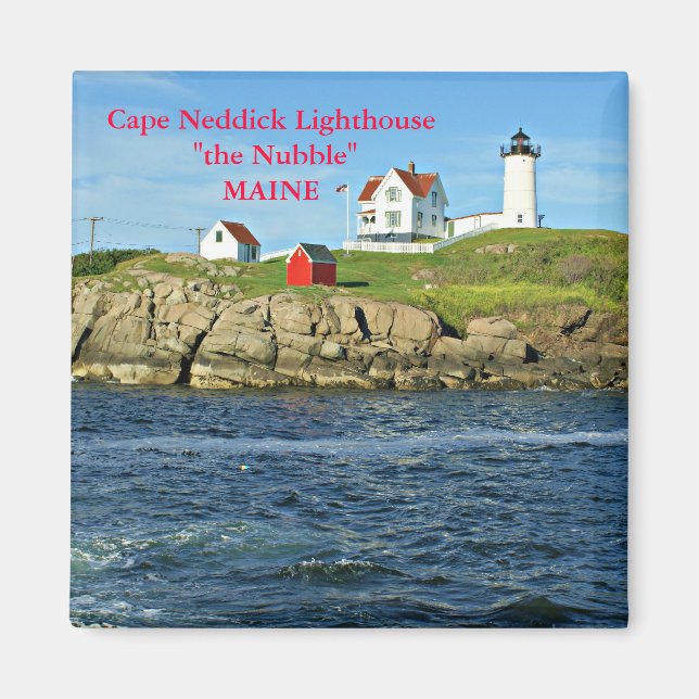 Íman Farol de Cape Neddick - A Nubble, Maine Magnet (Frente)